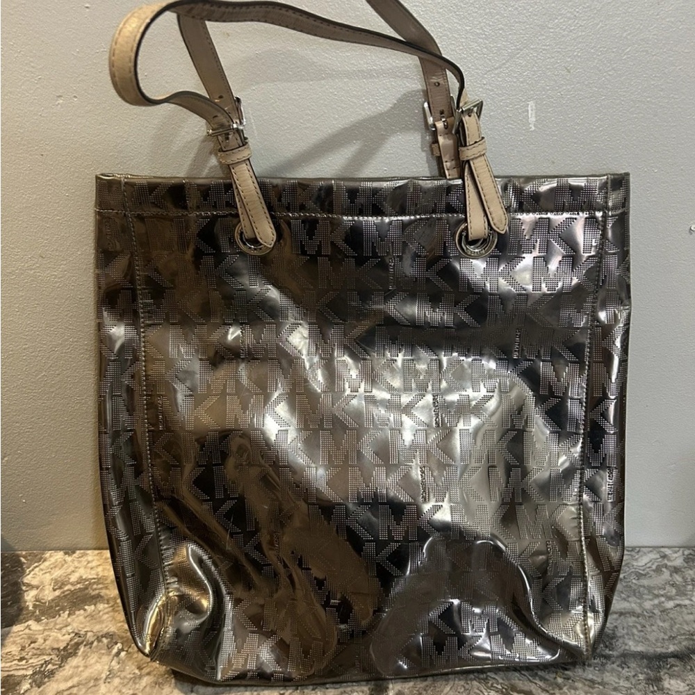 Michael Kors Bronze Metallic Large Tote Bag